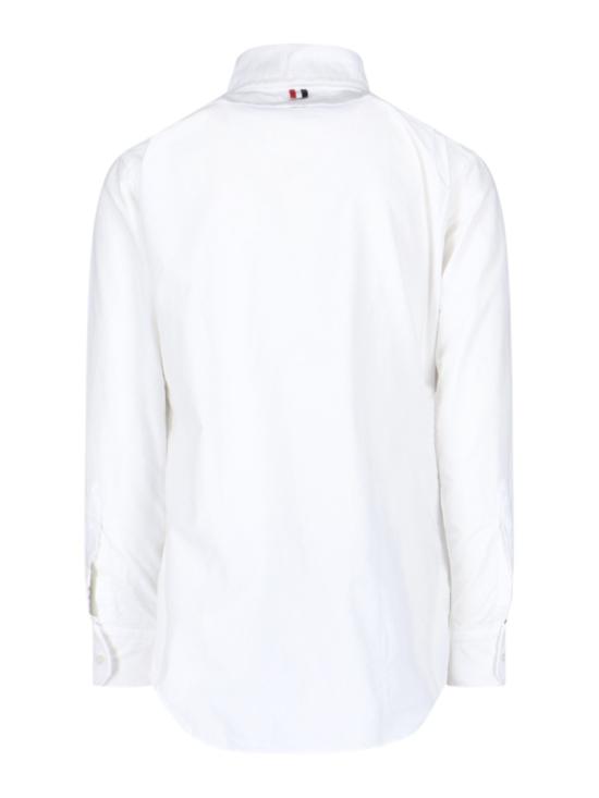 25SS 톰브라운 옥스포드 클래식 그로그랭 플래킷 셔츠 MWL010E F0313100 White - THOM BROWNE