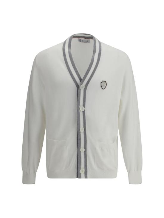 26SS 브루넬로 쿠치넬리 코튼 가디건 M29203606F CJ068 WHITE
