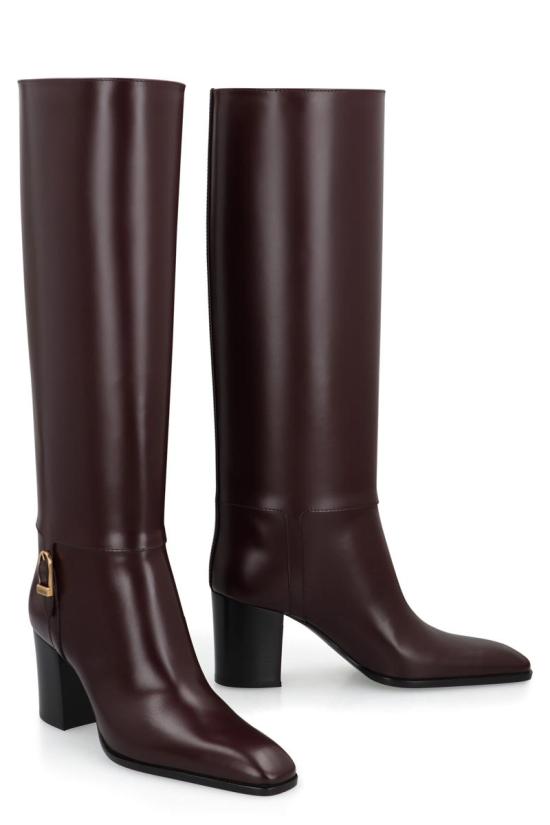 25FW 생로랑 스무스 레더 롱부츠 스무스 가죽 부츠 818207AAEHR 6033 Red - SAINT LAURENT