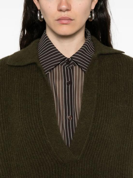 25FW 우마 왕 폴로 티셔츠 UK7165 097 UW480 ARMY GREEN - UMA WANG