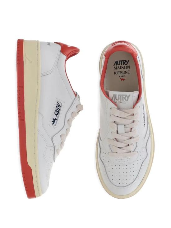 25FW 오트리 메달리스트 로우 스니커즈 AULWMK02 WHT RED - AUTRY