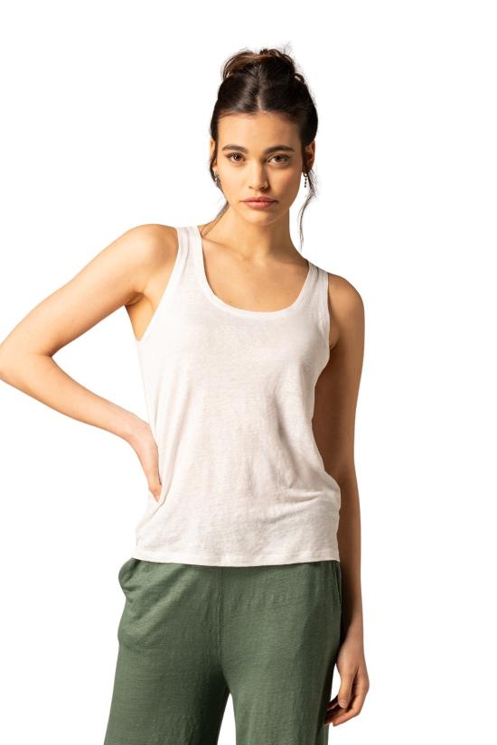 25FW 마제스틱필라쳐 민소매 티셔츠 M011 FDE021 001 BLANC - MAJESTIC FILATURES