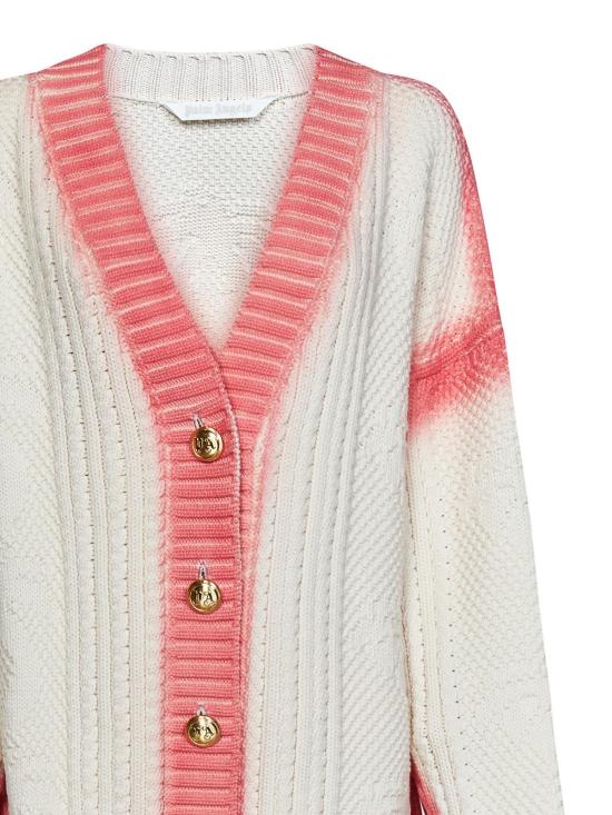  팜앤젤스 가디건 PWHB017S23KNI0010330 White - PALM ANGELS