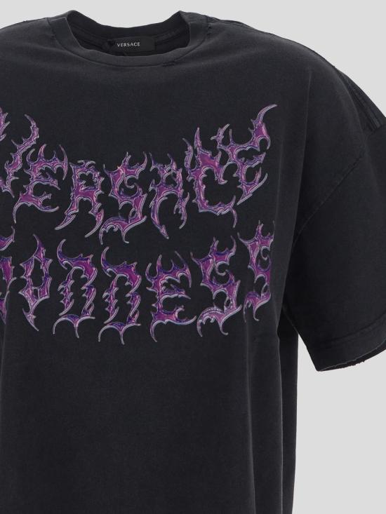  베르사체 반팔 티셔츠 10095481A072611B000 Black - VERSACE