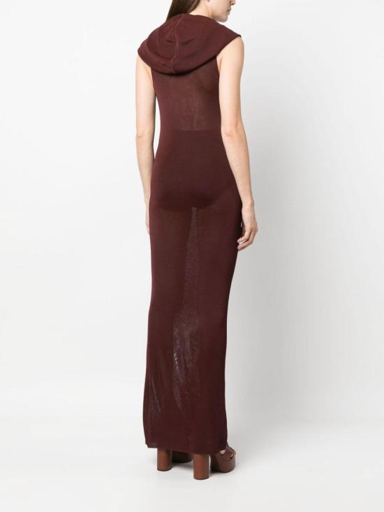  생로랑 롱 원피스 745646Y76BM6015 Dark Red - SAINT LAURENT