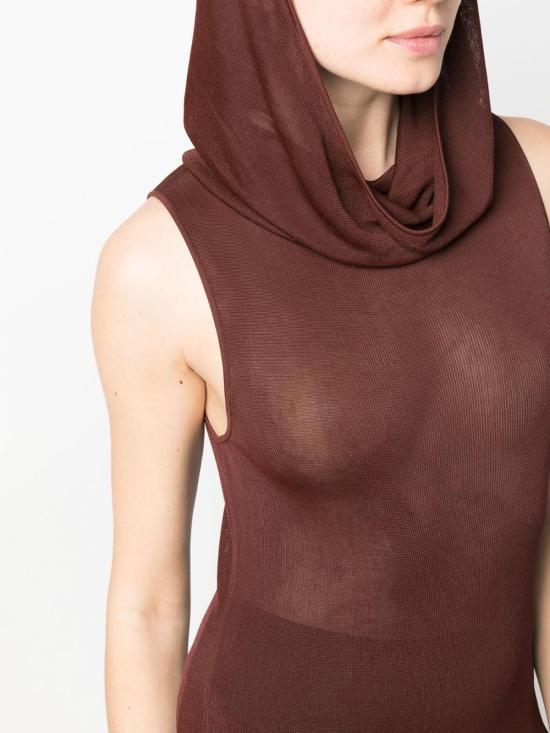  생로랑 롱 원피스 745646Y76BM6015 Dark Red - SAINT LAURENT