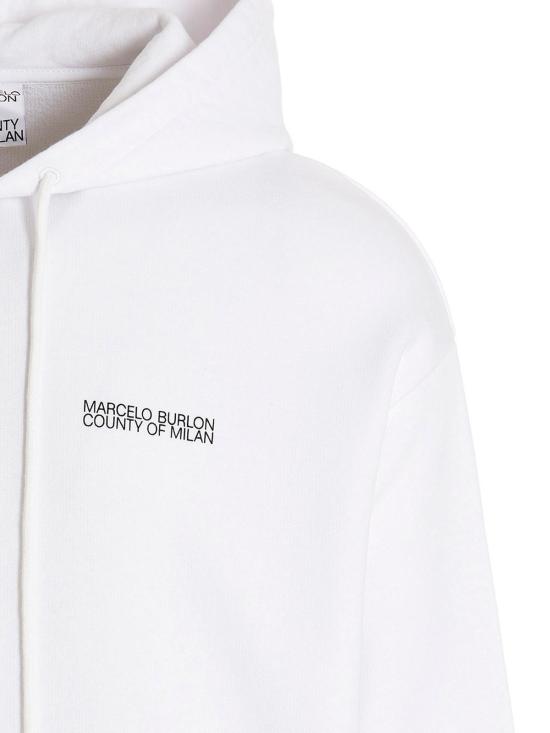  마르셀로 불론 후드 티셔츠 CMBB040C99FLE0010110 White - MARCELO BURLON
