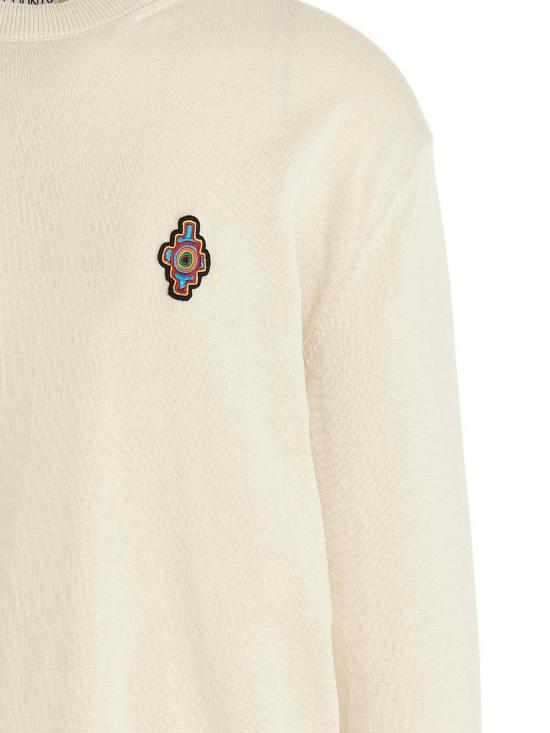  마르셀로 불론 긴팔 티셔츠 CMHE034S23KNI0010425 White - MARCELO BURLON