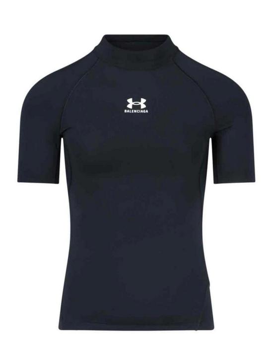25SS 발렌시아가 x 언더아머 모크넥 티셔츠 816222TRVY31000 Black