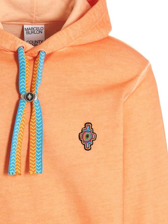  마르셀로 불론 후드 티셔츠 CMBB007S23FLE0042025 Orange - MARCELO BURLON