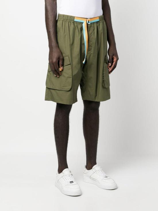  마르셀로 불론 숏팬츠 CMCS001S23FAB0015610 Dark Green - MARCELO BURLON