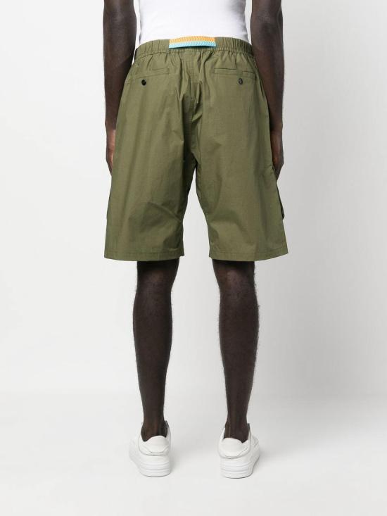  마르셀로 불론 숏팬츠 CMCS001S23FAB0015610 Dark Green - MARCELO BURLON