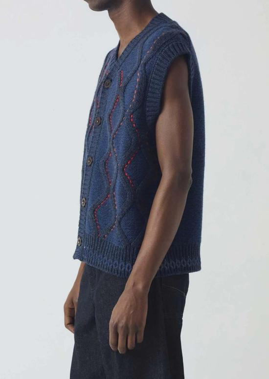  TOAST 베스트 토스트 핸드 장식 조끼 블루 멀티 - OTHER BRANDS