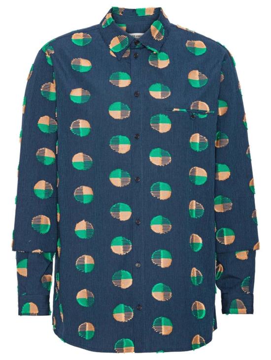  헨릭 빕스코브 긴팔 셔츠 Henrik Vibskov 블루  도트 쿠페 - HENRIK VIBSKOV