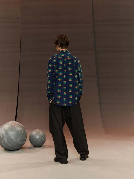  헨릭 빕스코브 긴팔 셔츠 Henrik Vibskov 블루  도트 쿠페 - HENRIK VIBSKOV