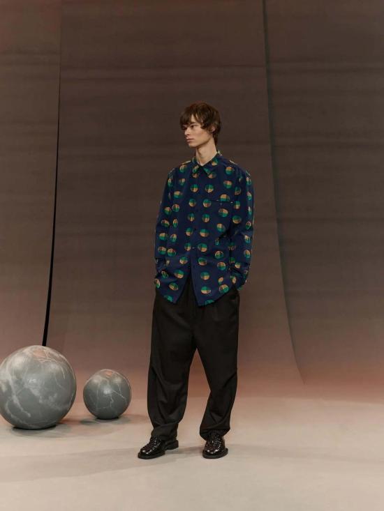  헨릭 빕스코브 긴팔 셔츠 Henrik Vibskov 블루  도트 쿠페