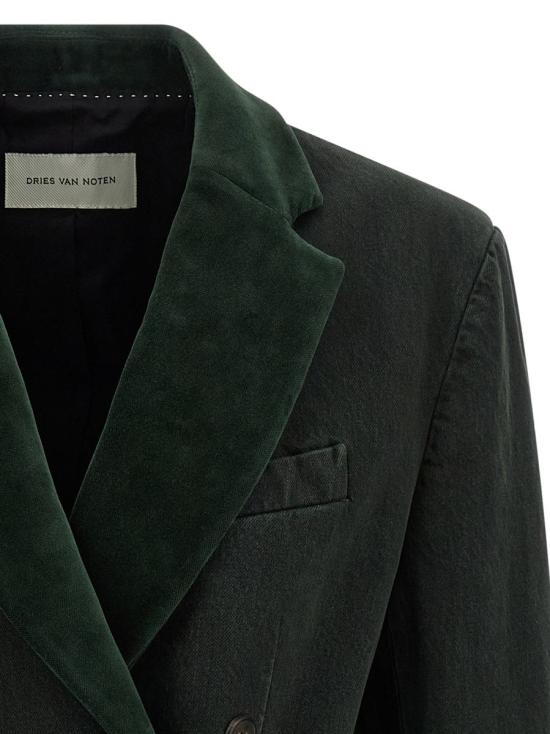 25FW 드리스 반 노튼 코트 2520104372397508 GREEN - DRIES VAN NOTEN