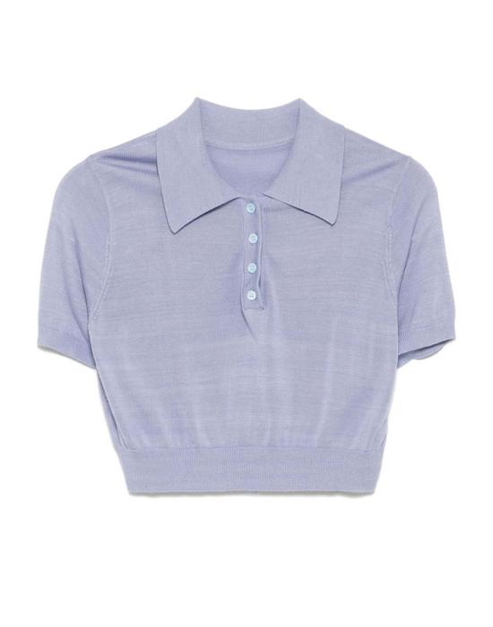  신시아 로리 반팔 티셔츠 신시아 로울리 애스펀 니트 폴로 페리윙클 - CYNTHIA ROWLEY