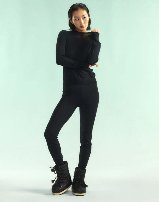  신시아 로리 스트레이트 팬츠 신시아 로울리 애스펜 니트 조거 블랙 - CYNTHIA ROWLEY