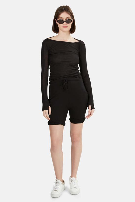  알렉산더 왕 숏팬츠 코튼 프렌치 테리 반바지 블랙 - ALEXANDER WANG