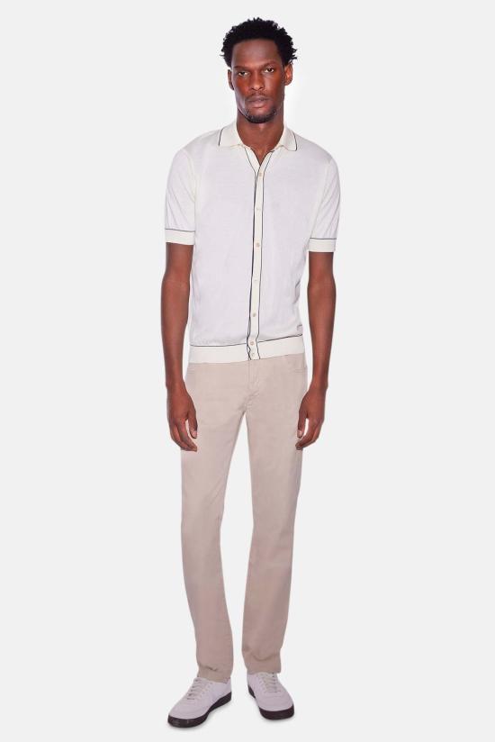  필리포 드 로렌티스 반팔 셔츠 필리포 드 라우렌티스 파인 코튼 반팔  화이트/블랙 - FILIPPO DE LAURENTIIS