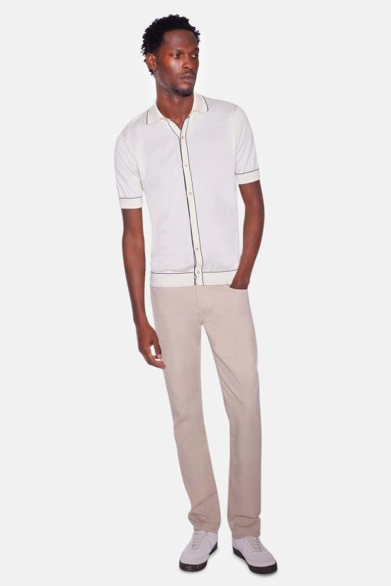  필리포 드 로렌티스 반팔 셔츠 필리포 드 라우렌티스 파인 코튼 반팔  화이트/블랙 - FILIPPO DE LAURENTIIS