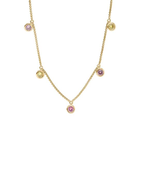  줄리 보스 목걸이/팬던트 레인보우 델리케이트 참 네크리스 핑크 던