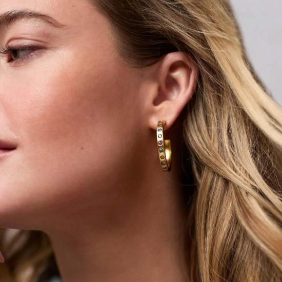  줄리 보스 이어링 레인보우 후프 귀걸이, 제이드 셰이드 - JULIE VOS