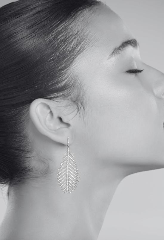  더 엔케이씨 스토어 이어링 Nkc 스토어 에디스 크리스탈 실버 리프 귀걸이 - The NKC Store