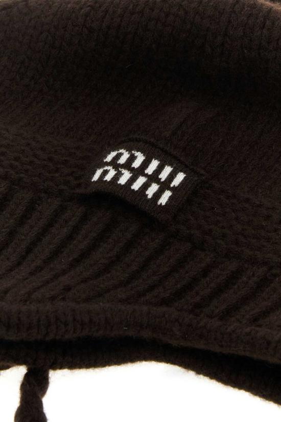 25FW 미우미우 이어플랩 캡 5HC3242F8SF0003 DARK BROWN DOM - MIU MIU