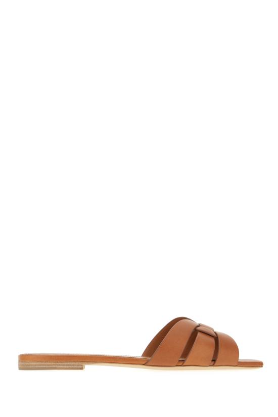 26SS 생로랑 스무스 레더 트리뷰트 플랫 뮬 571952BDA00 2206 AMBRA