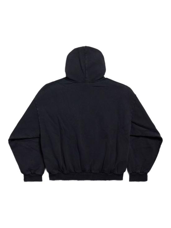 25FW 발렌시아가 미디엄 핏 후드 티셔츠 767877 TTVJ28483 Black - BALENCIAGA