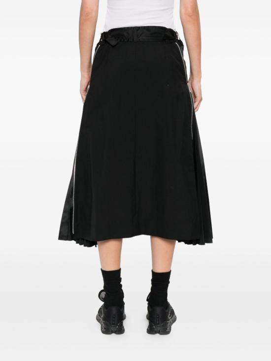 25FW 사카이 미디 스커트 2507949 001 Black - SACAI