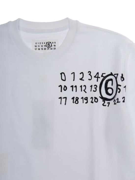 25FW [키즈] MM6 메종마르지엘라 니트/스웻셔츠 M60896MM02X M6100 White - MM6 MAISON MARGIELA