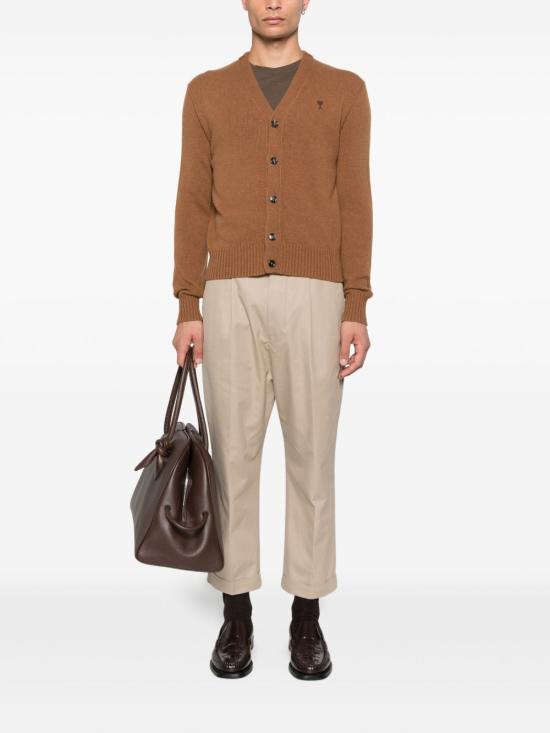 25FW 아미 가디건 HKC363005 216 Brown - AMI