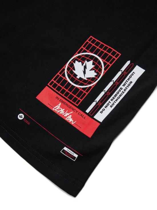 25FW [키즈] 디스퀘어드2 티셔츠 DQ2991D0ACD DQ900 Black - DSQUARED2