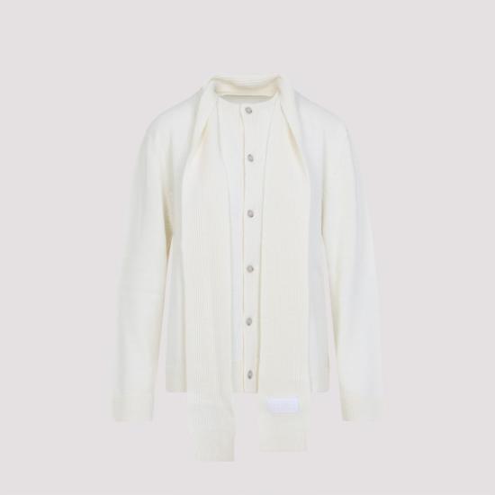 25FW MM6 메종마르지엘라 가디건 S52HP0034 M13140 White - MM6 MAISON MARGIELA