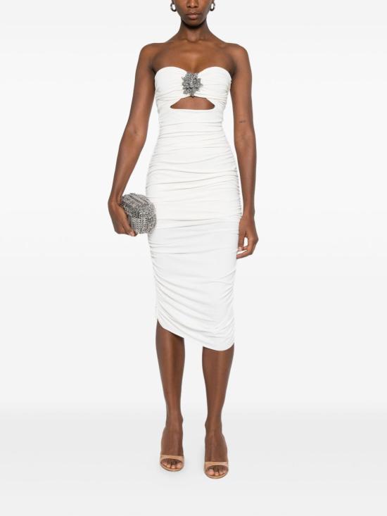 25FW 아멘쿠튀르 미디 원피스 AMW25517 W25012C47 White - AMEN COUTURE