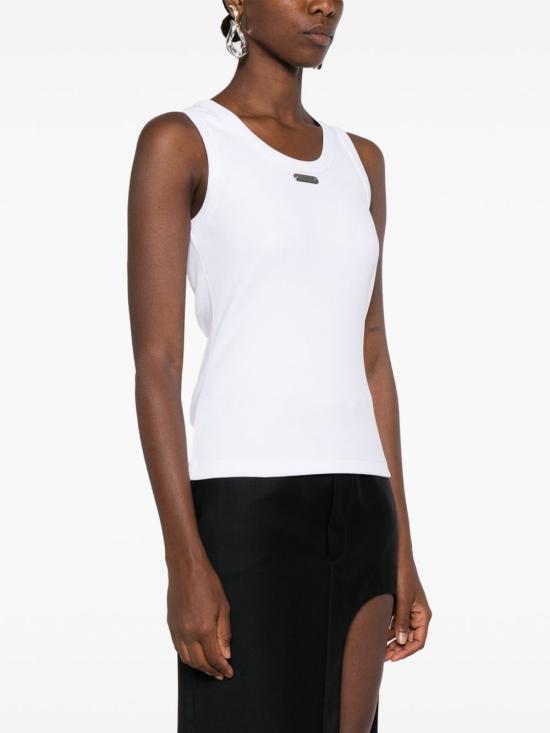 25FW 알렉산더 맥퀸 로고 플래킷 탱크탑 839507 QLAER9000 White - ALEXANDER MCQUEEN