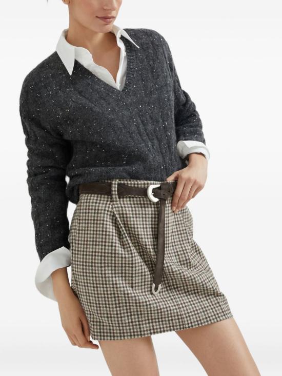 25FW 브루넬로 쿠치넬리 대즐링 케이블 스웨터 MPG731302 C3595 Grey - BRUNELLO CUCINELLI