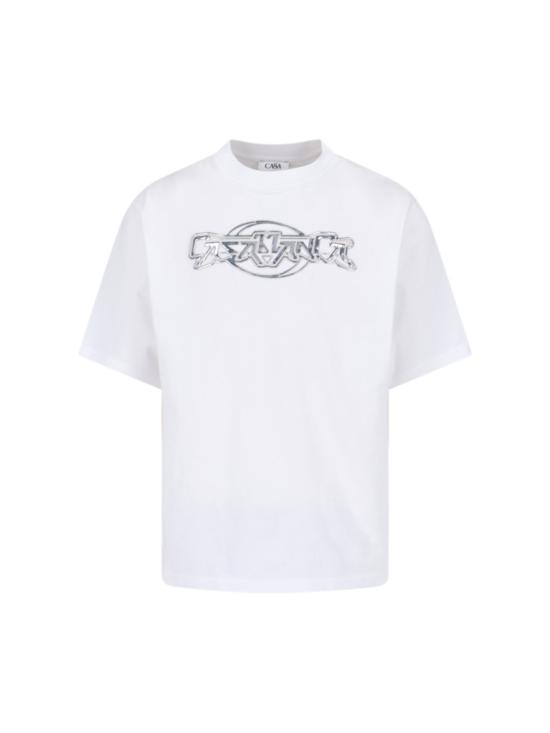 25FW 카사블랑카 반팔 티셔츠 M AW25 JTS 044 06CASA CHROME White