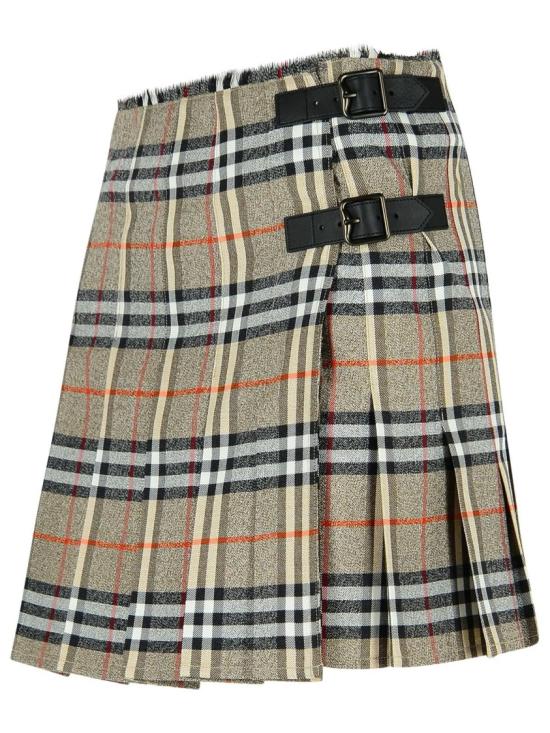 25FW 버버리 자수 울 스커트 8113042 C3142 Grey - BURBERRY