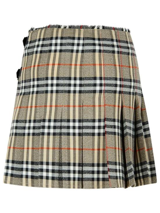 25FW 버버리 자수 울 스커트 8113042 C3142 Grey - BURBERRY