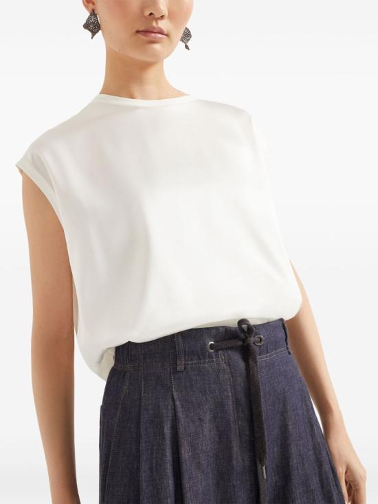 25SS 브루넬로 쿠치넬리 반팔 티셔츠 M0C59EH500 C600 White - BRUNELLO CUCINELLI