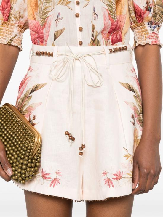 25FW 짐머만 숏팬츠 4557ASS253 CRMPLMFLO MultiColour - ZIMMERMANN