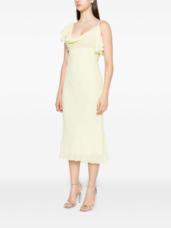 25FW 셀프 포트레이트 미디 원피스 PF25070M YELLOW Yellow - SELF PORTRAIT