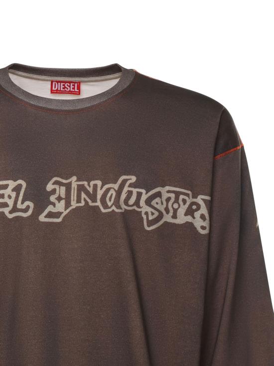 25FW 디젤 T BOXT LS SHOW V3 롱슬리브 티셔츠 A21621 0BKBY5ENA Brown beige - DIESEL