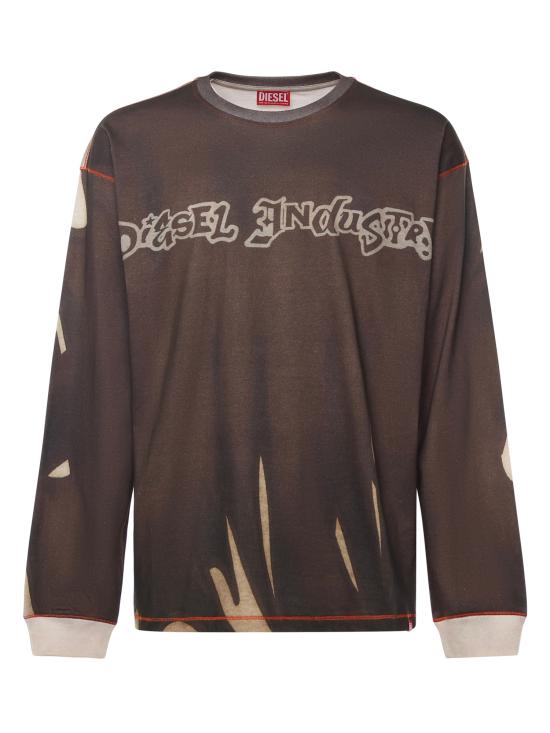 25FW 디젤 T BOXT LS SHOW V3 롱슬리브 티셔츠 A21621 0BKBY5ENA Brown beige