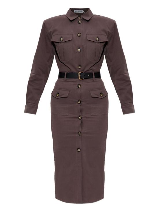 25FW 셀프 포트레이트 미디 원피스 AW25077MA BROWN Brown