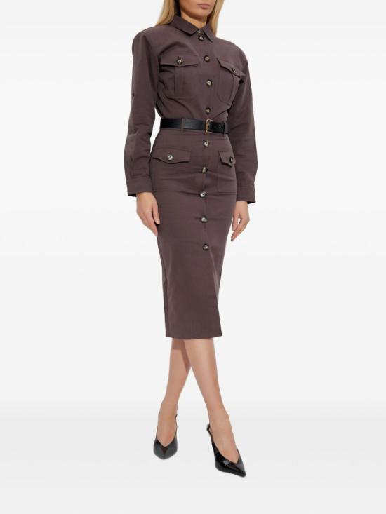 25FW 셀프 포트레이트 미디 원피스 AW25077MA BROWN Brown - SELF PORTRAIT